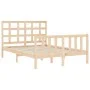 Bed frame with solid wood headboard 140x200 cm by , Beds and slatted bases - Ref: Foro24-3192101, Price: 124,32 €, Discount: %