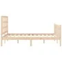 Bed frame with solid wood headboard 140x200 cm by , Beds and slatted bases - Ref: Foro24-3192101, Price: 124,32 €, Discount: %
