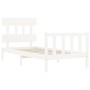 Weißer Massivholzbettrahmen mit Kopfteil 100x200 cm von , Betten und Lattenroste - Ref: Foro24-3193327, Preis: 122,04 €, Raba...