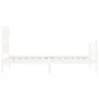 White solid wood bed frame with headboard 100x200 cm by , Beds and slatted bases - Ref: Foro24-3193327, Price: 120,15 €, Disc...