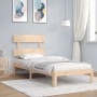 Bed frame with solid wood headboard by , Beds and slatted bases - Ref: Foro24-3193496, Price: 87,80 €, Discount: %