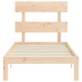 Bed frame with solid wood headboard by , Beds and slatted bases - Ref: Foro24-3193496, Price: 87,80 €, Discount: %