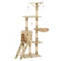 Katzenkratzbaum mit Sisalstamm 138 cm beige Fußabdrücke von vidaXL, Katzenmöbel - Ref: Foro24-170581, Preis: 87,93 €, Rabatt: %