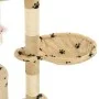 Cat scratching post with sisal post 138 cm beige footprints by vidaXL, Cat furniture - Ref: Foro24-170581, Price: 85,91 €, Di...