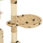 Katzenkratzbaum mit Sisalstamm 138 cm beige Fußabdrücke von vidaXL, Katzenmöbel - Ref: Foro24-170581, Preis: 87,93 €, Rabatt: %