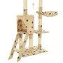 Cat scratching post with sisal post 138 cm beige footprints by vidaXL, Cat furniture - Ref: Foro24-170581, Price: 85,91 €, Di...