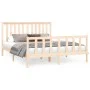 Estructura de cama con cabecero madera de pino blanco 150x200cm de , Camas y somieres - Ref: Foro24-3188211, Precio: 160,30 €...