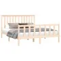 Estructura de cama con cabecero madera de pino blanco 150x200cm de , Camas y somieres - Ref: Foro24-3188211, Precio: 160,30 €...