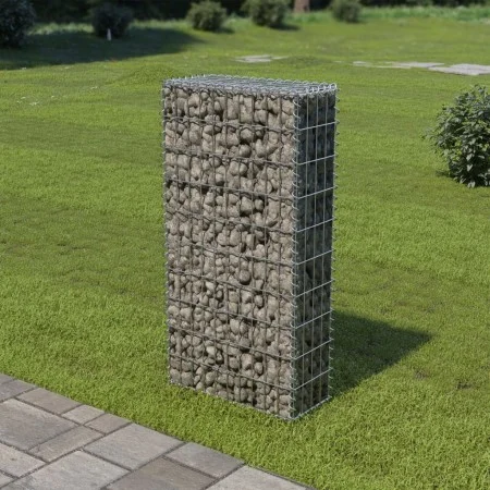 Gabion wall with galvanized steel covers 50x20x100 cm by vidaXL, fence panels - Ref: Foro24-143576, Price: 45,65 €, Discount: %