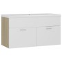 White engineered wood and Sonoma oak cabinet with sink by , bathroom vanities - Ref: Foro24-3070843, Price: 221,15 €, Discoun...
