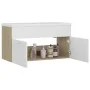 White engineered wood and Sonoma oak cabinet with sink by , bathroom vanities - Ref: Foro24-3070843, Price: 206,44 €, Discoun...