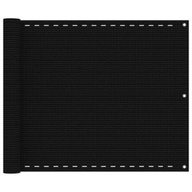 Toldo para balcón HDPE negro 75x400 cm