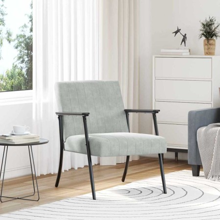 sillón Gris Claro 59 x 75 x 78 cm Terciopelo en Sillones | Comprar online en Foro24