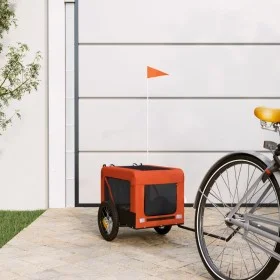 Remolque de bicicleta mascotas hierro tela Oxford naranja negro de , Cochecitos para mascotas - Ref: Foro24-93907, Precio: 83...