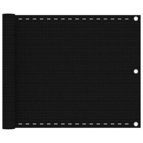 Toldo para balcón HDPE negro 75x500 cm