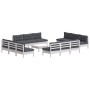 Muebles de jardín 13 pzas con cojines antracita madera de pino de , Conjuntos de jardín - Ref: Foro24-3096053, Precio: 1,00 €