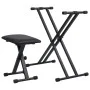 Black Double Braced Keyboard Stand and Stool Set by vidaXL, Benches and stools - Ref: Foro24-70097, Price: 65,26 €, Discount: %