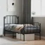 Bettgestell mit Kopfteil und Fußteil aus schwarzem Metall 80x200 cm von , Betten und Lattenroste - Ref: Foro24-373896, Preis:...
