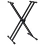 Black Double Braced Keyboard Stand and Stool Set by vidaXL, Benches and stools - Ref: Foro24-70097, Price: 65,26 €, Discount: %