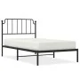 Bed frame with black metal headboard 100x200 cm by , Beds and slatted bases - Ref: Foro24-373882, Price: 67,41 €, Discount: %