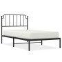 Estructura de cama con cabecero metal negro 100x200 cm de , Camas y somieres - Ref: Foro24-373882, Precio: 68,39 €, Descuento: %
