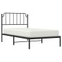 Estructura de cama con cabecero metal negro 100x200 cm de , Camas y somieres - Ref: Foro24-373882, Precio: 68,39 €, Descuento: %