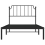 Estructura de cama con cabecero metal negro 100x200 cm de , Camas y somieres - Ref: Foro24-373882, Precio: 68,39 €, Descuento: %