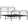 Bed frame with headboard and black metal footboard 140x190cm by , Beds and slatted bases - Ref: Foro24-373905, Price: 90,24 €...