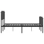 Bed frame with headboard and black metal footboard 140x190cm by , Beds and slatted bases - Ref: Foro24-373905, Price: 90,24 €...