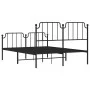 Bed frame with headboard and black metal footboard 140x190cm by , Beds and slatted bases - Ref: Foro24-373905, Price: 90,24 €...