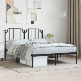 Estructura de cama con cabecero metal negro 150x20