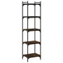 Bookcase with 5 shelves engineered wood brown oak 40x30x154 cm by , Bookcases and shelves - Ref: Foro24-837641, Price: 52,67 ...