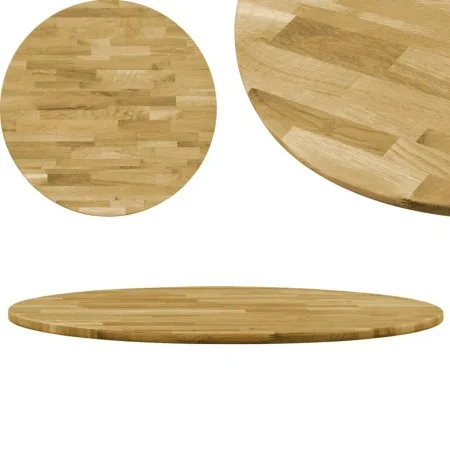 Runde Tischplatte aus massivem Eichenholz 23 mm 600 mm von vidaXL, Tischplatten - Ref: Foro24-245983, Preis: 77,40 €, Rabatt: %