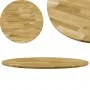 Runde Tischplatte aus massivem Eichenholz 23 mm 600 mm von vidaXL, Tischplatten - Ref: Foro24-245983, Preis: 77,40 €, Rabatt: %