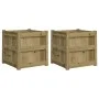 Outdoor planters 2 units impregnated pine wood by , Pots and planters - Ref: Foro24-837423, Price: 113,04 €, Discount: %