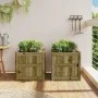 Outdoor planters 2 units impregnated pine wood by , Pots and planters - Ref: Foro24-837423, Price: 113,04 €, Discount: %