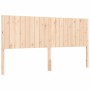 Double bed frame with solid wood headboard by , Beds and slatted bases - Ref: Foro24-3192961, Price: 184,17 €, Discount: %