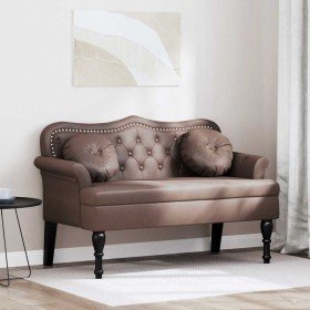 Banco Chesterfield Marrón 120.5 x 65 x 75 cm Cuero sintético en Bancos | Comprar online en Foro24