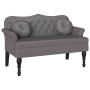 Banco Chesterfield Gris 120.5 x 65 x 75 cm Cuero sintético en Bancos | Comprar online en Foro24