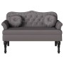 Banco Chesterfield Gris 120.5 x 65 x 75 cm Cuero sintético en Bancos | Comprar online en Foro24