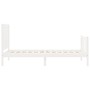 Single bed frame with white solid wood headboard by , Beds and slatted bases - Ref: Foro24-3193167, Price: 122,46 €, Discount: %
