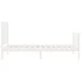 Single bed frame with white solid wood headboard by , Beds and slatted bases - Ref: Foro24-3193167, Price: 124,55 €, Discount: %
