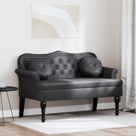 Banco Chesterfield Negro 120.5 x 65 x 75 cm Cuero sintético en Bancos | Comprar online en Foro24