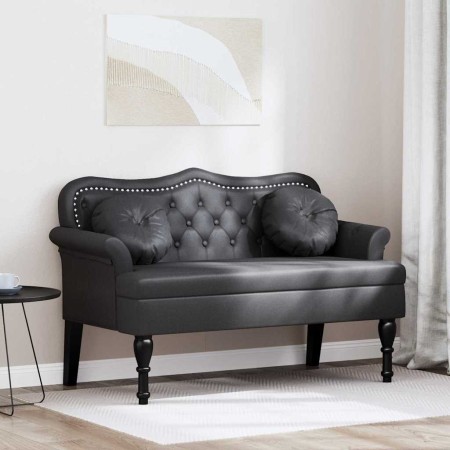 Banco Chesterfield Negro 120.5 x 65 x 75 cm Cuero sintético en Bancos | Comprar online en Foro24