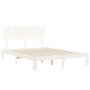 Weißer Massivholzbettrahmen mit Kopfteil 140x190 cm von , Betten und Lattenroste - Ref: Foro24-3193707, Preis: 143,17 €, Raba...