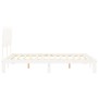White solid wood bed frame with headboard 140x190 cm by , Beds and slatted bases - Ref: Foro24-3193707, Price: 143,12 €, Disc...