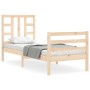 Single bed frame with solid wood headboard by , Beds and slatted bases - Ref: Foro24-3193881, Price: 85,70 €, Discount: %
