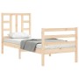 Single bed frame with solid wood headboard by , Beds and slatted bases - Ref: Foro24-3193881, Price: 85,70 €, Discount: %