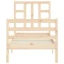 Single bed frame with solid wood headboard by , Beds and slatted bases - Ref: Foro24-3193881, Price: 84,59 €, Discount: %