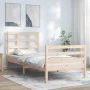 Single bed frame with solid wood headboard by , Beds and slatted bases - Ref: Foro24-3193946, Price: 87,33 €, Discount: %